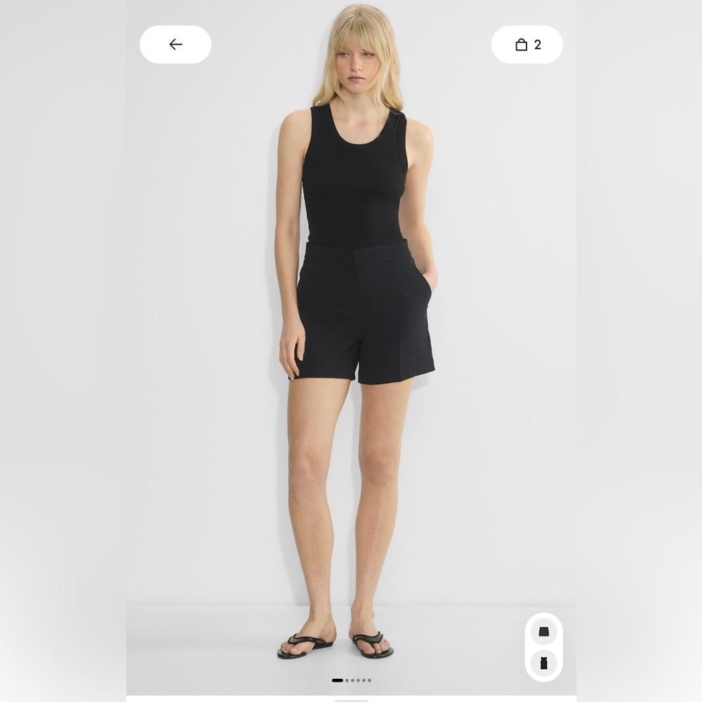 Aritzia Black High-Waist Limitless Tailored Mid Thigh Shorts